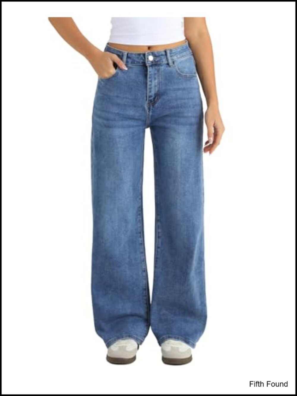 High Waisted Wide Leg Stretch Jeans Petite Regular Tall Fit